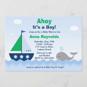 Oh son une invitation de baby shower de bateau de