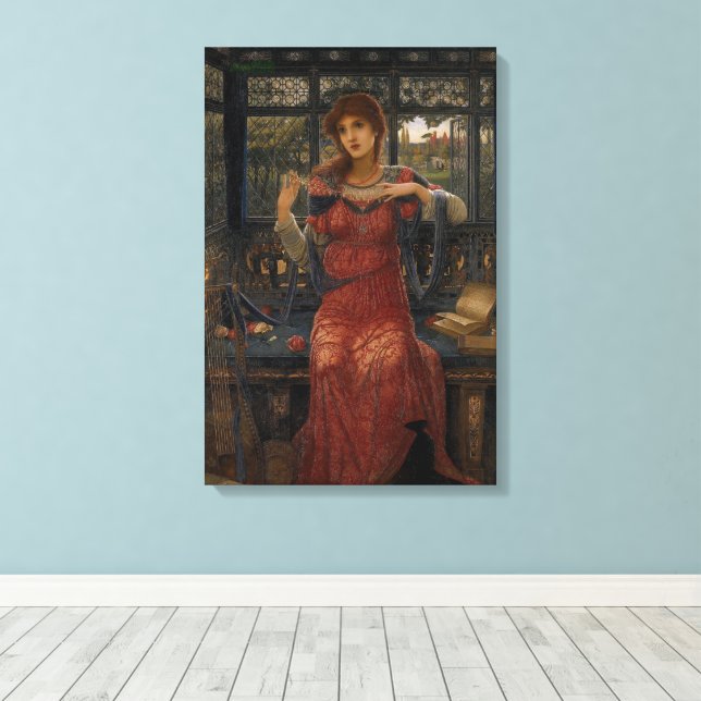 Oh Swallow, Swallow by John Melhuish Strudwick Canvas Print (Insitu(Wood Floor))