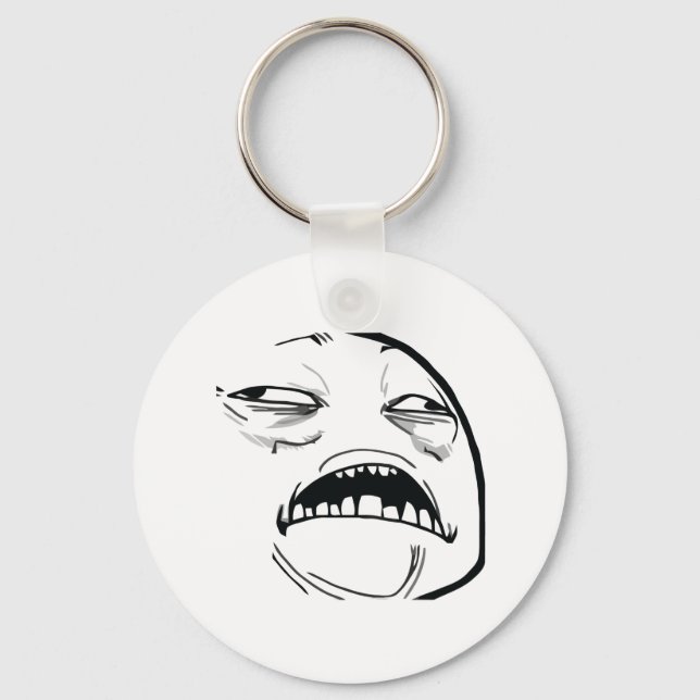 Oh Sweet Jesus Thats Good Rage Face Meme Keychain (Front)
