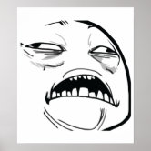 OMG RUN Scared Rage Face Comic Meme Poster