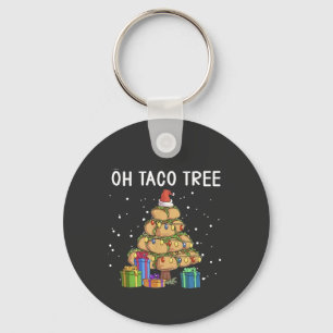 Oh Taco Tree Funny Mexican Food Ugly Christmas Keychain