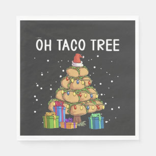 Oh Taco Tree Funny Mexican Food Ugly Christmas  Napkin