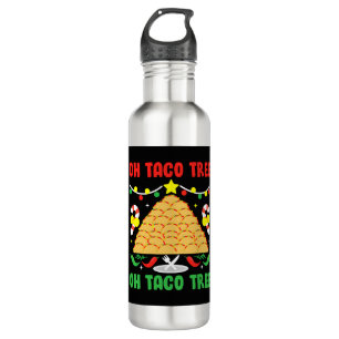 Oh Taco Tree Mexican Food Taco Lover Christmas 710 Ml Water Bottle