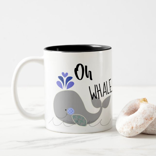 Oh tasse de café d'amusement de baleine (Avec donut)