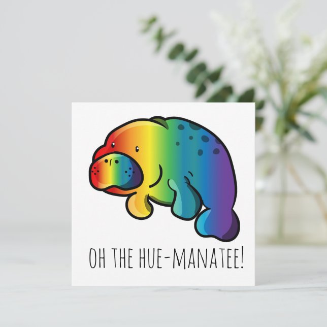 Oh the hue-manatee greeting card (Standing Front)