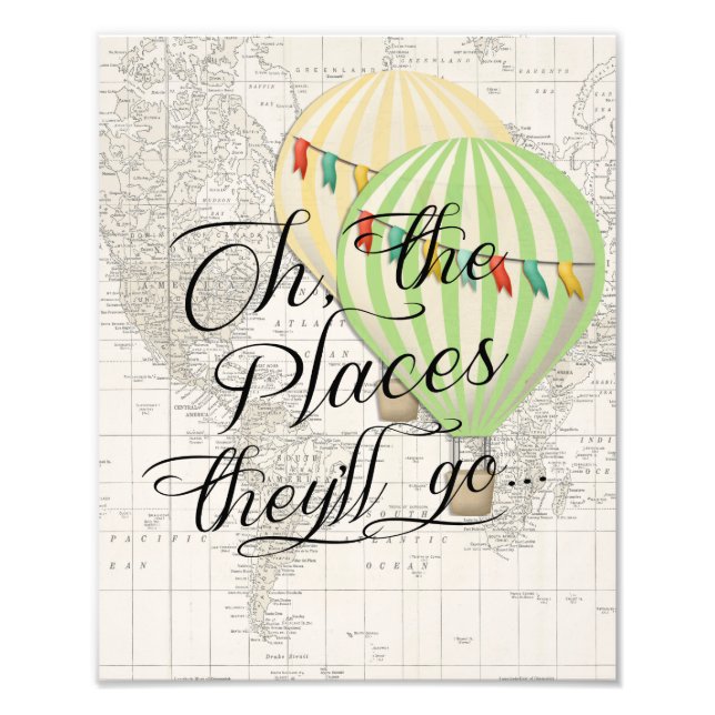 Oh the Places Ils iront Twin Baby shower Photo Pr (Devant)