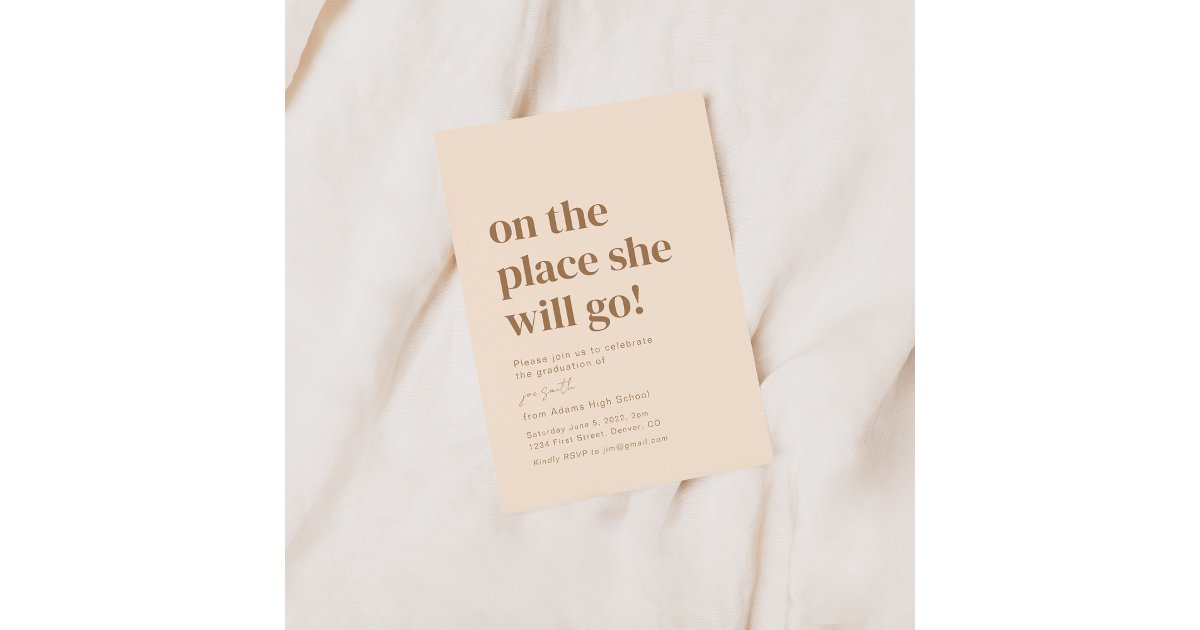Oh The Places She Will Go Grad Party Invitation | Zazzle
