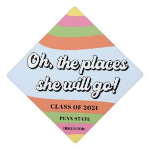 Oh, The Places She will Go Graduation Cap Topper