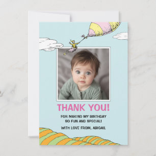 Oh, The Places She'll Go! - First Birthday Thank You Card