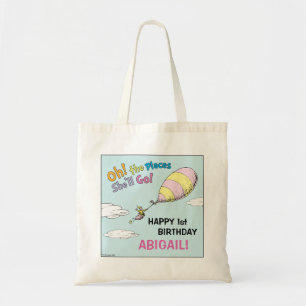 Oh, The Places She'll Go! - First Birthday Tote Bag