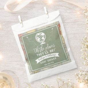 "Oh The Places They'll Go!" Travel Map Baby Shower Favour Bag