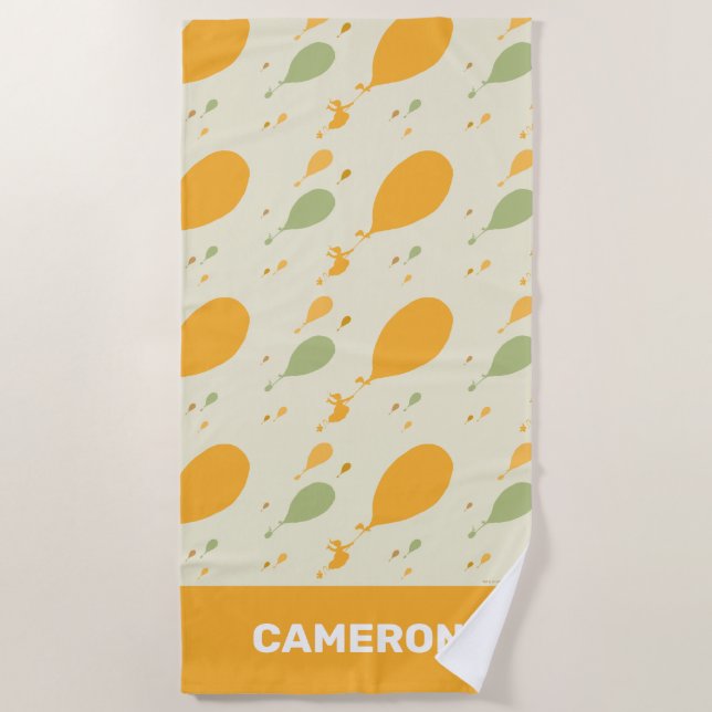 Oh, The Places You'll Go! Balloon Outline Pattern Beach Towel (Front)