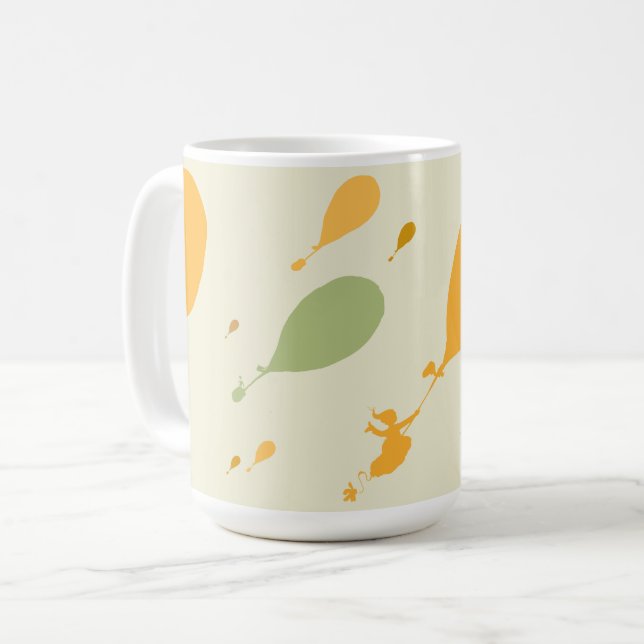 Oh, The Places You'll Go! Balloon Outline Pattern Coffee Mug (Front Left)
