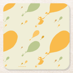 Oh, The Places You'll Go! Balloon Outline Pattern Square Paper Coaster
