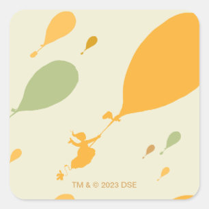Oh, The Places You'll Go! Balloon Outline Pattern Square Sticker