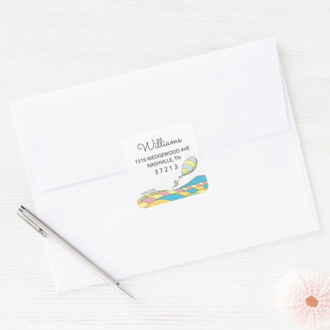 Oh! The Places You'll Go!  Boy Birthday Address Square Sticker (Envelope)