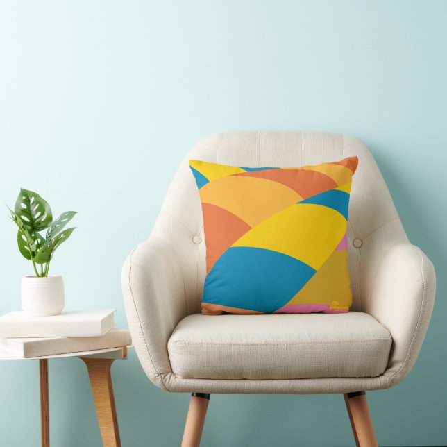 Oh, The Places You'll Go! Colourful Balloon Stripe Throw Pillow (Chair)