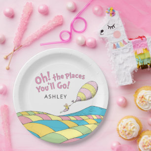 Oh! The Places You'll Go! Girl Birthday Paper Plat Plate