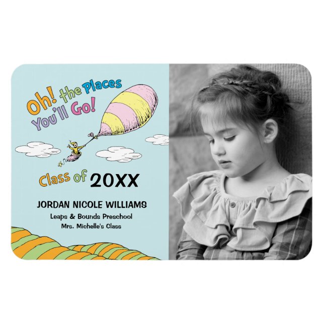 Oh, The Places You'll Go! Graduation Announcement Magnet (Horizontal)