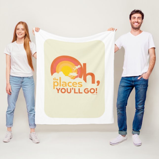 Oh, The Places You'll Go! Landscape Typography Fleece Blanket (In Situ)
