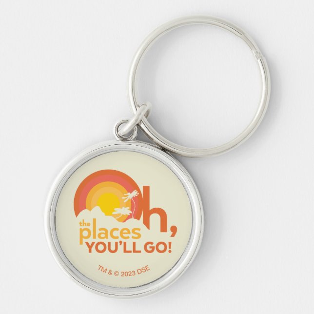 Oh, The Places You'll Go! Landscape Typography Keychain (Front)
