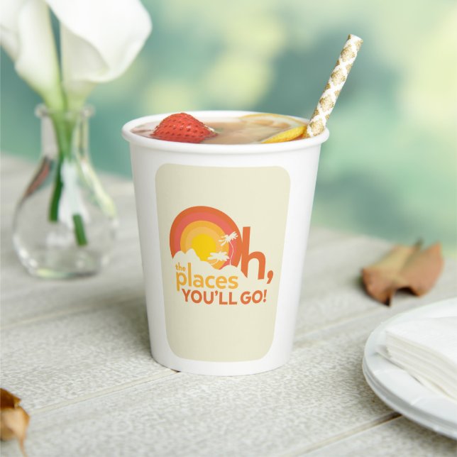 Oh, The Places You'll Go! Landscape Typography Paper Cups (Insitu)