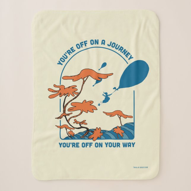 Oh, The Places You'll Go! "Off on a Journey" Sherpa Blanket (Front)