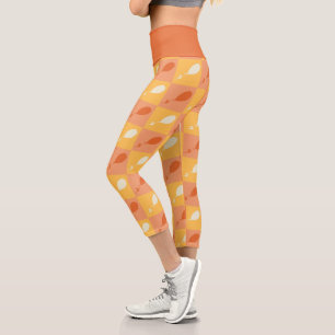 Oh, the Places You'll Go   Orange Block Pattern Capri Leggings