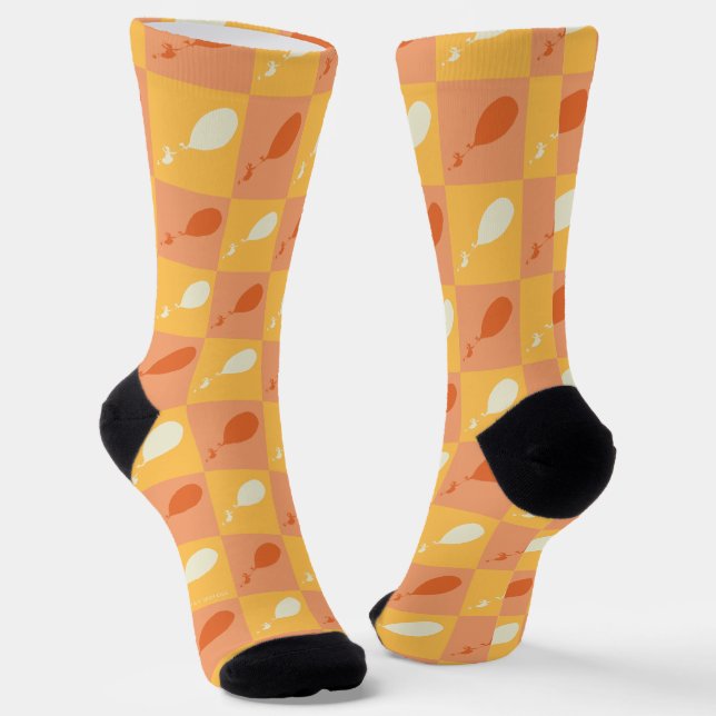 Oh, the Places You'll Go | Orange Block Pattern Socks (Angled)