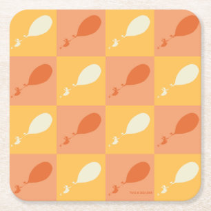 Oh, the Places You'll Go   Orange Block Pattern Square Paper Coaster