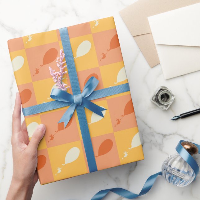 Oh, the Places You'll Go | Orange Block Pattern Wrapping Paper (Gifting)