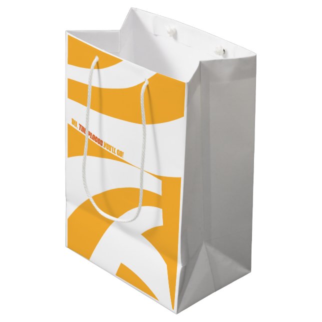 Oh, The Places You'll Go! Orange Swirls Medium Gift Bag (Front Angled)