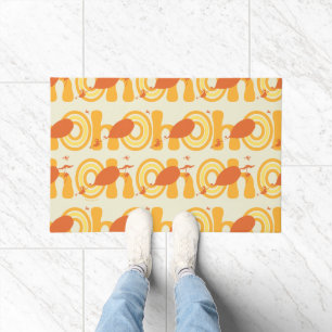 Oh, the Places You'll Go   Orange Text Pattern Doormat