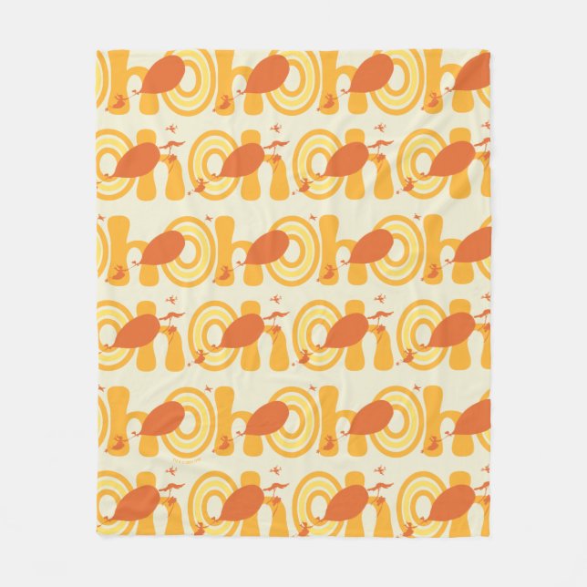 Oh, the Places You'll Go | Orange Text Pattern Fleece Blanket (Front)