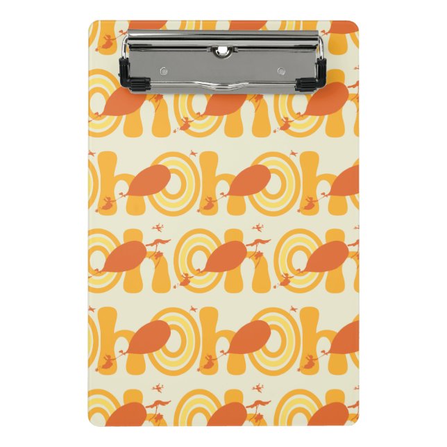 Oh, the Places You'll Go | Orange Text Pattern Mini Clipboard (Front)