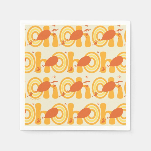 Oh, the Places You'll Go | Orange Text Pattern Napkin (Front)