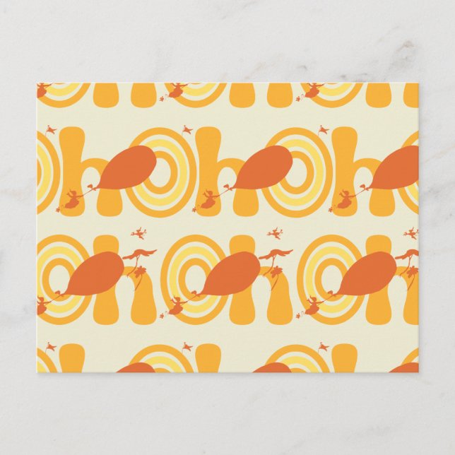 Oh, the Places You'll Go | Orange Text Pattern Postcard (Front)