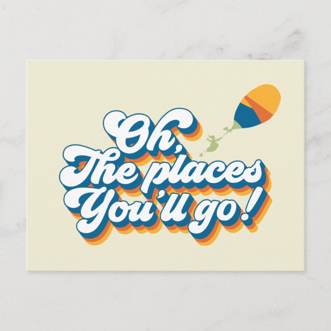 Oh, The Places You'll Go! Quote with Balloon Postcard (Front)