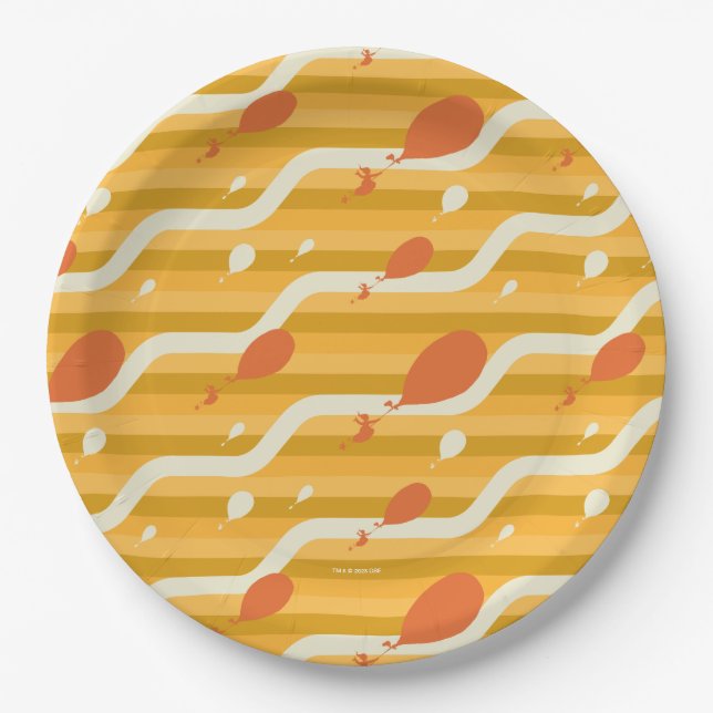 Oh, The Places You'll Go! Retro Balloon Pattern Paper Plate (Front)