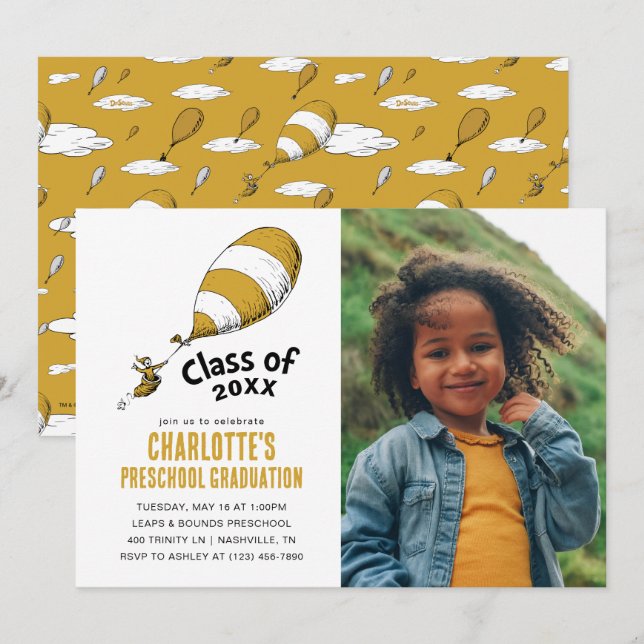 Oh, The Places You'll Go! Retro Graduation Photo Invitation (Front/Back)