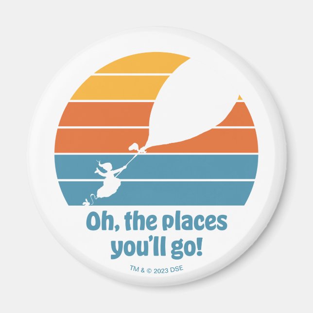 Oh, The Places You'll Go! Retro Sunset Magnet (Front)