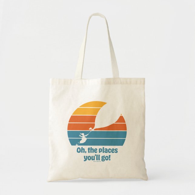 Oh, The Places You'll Go! Retro Sunset Tote Bag (Front)