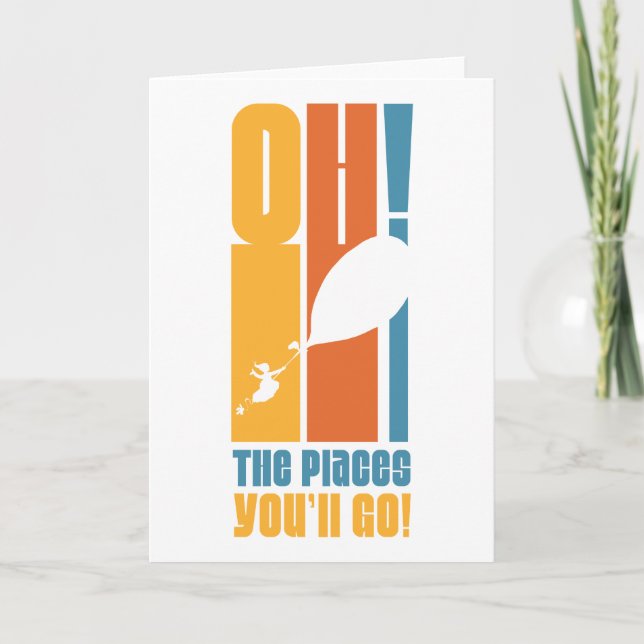Oh, The Places You'll Go! Tall Retro Typography Card (Front)