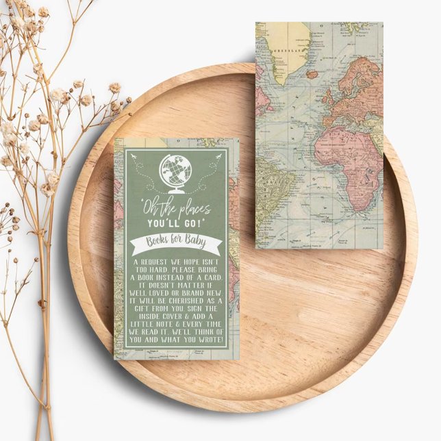 "Oh The Places You'll Go!" Travel Map Baby Shower Enclosure Card (Creator Uploaded)