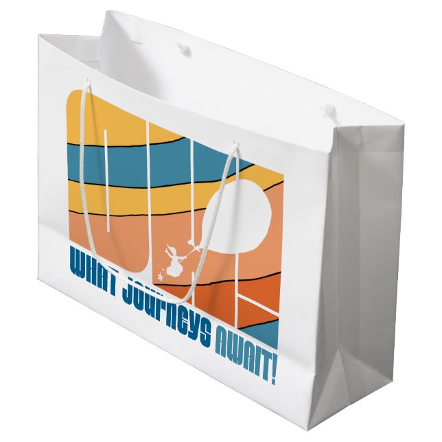 Oh, The Places You'll Go! "What Journeys Await" Large Gift Bag (Front Angled)