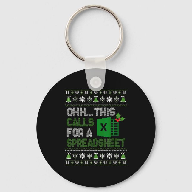 Oh This Calls For A Spreadsheet Christmas Excel  Keychain (Front)