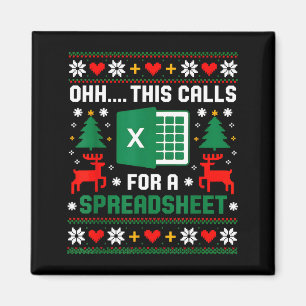 Oh This Calls For A Spreadsheet Christmas Santa Ex Magnet