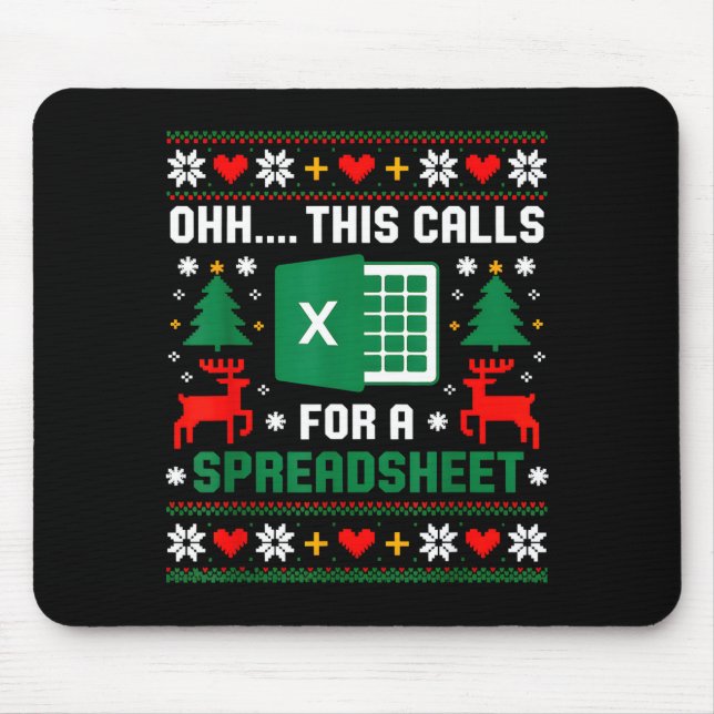 Oh This Calls For A Spreadsheet Christmas Santa Ex Mouse Pad (Front)