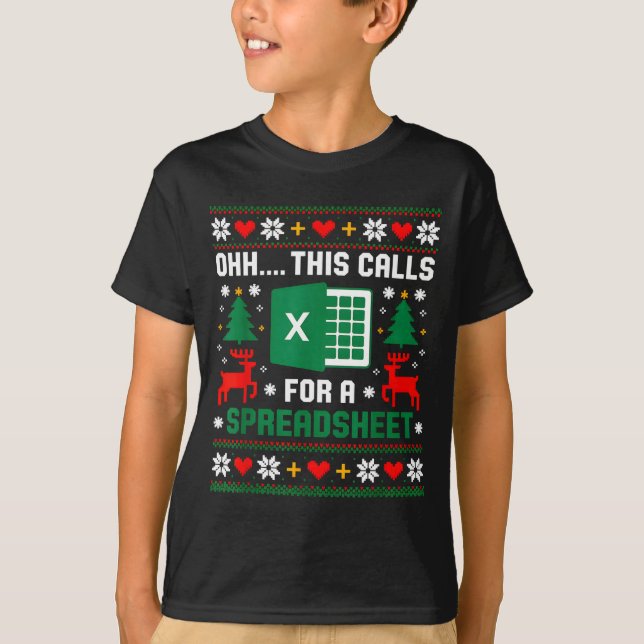 Oh This Calls For A Spreadsheet Christmas Santa Ex T-Shirt (Front)