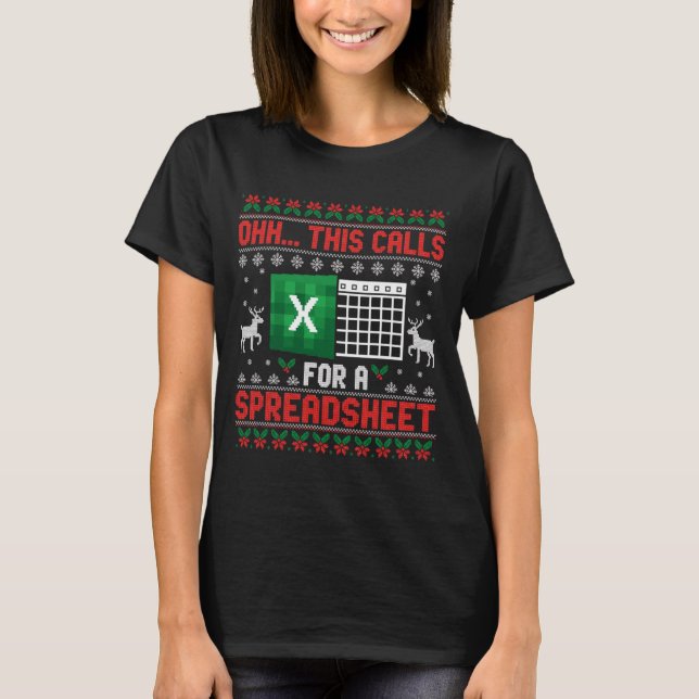 Oh This Calls For A Spreadsheet Christmas Sweater  (Front)